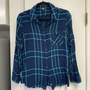 Eddie Bauer plaid shirt blue size L button up